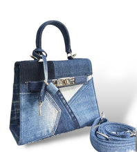 Load image into Gallery viewer, 25cm Denim Kelly Bag
