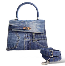 Load image into Gallery viewer, 25cm Denim Kelly Bag
