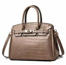 Load image into Gallery viewer, Crocodile Platinum Crossbody Bag | You Fake Like This Birkin
