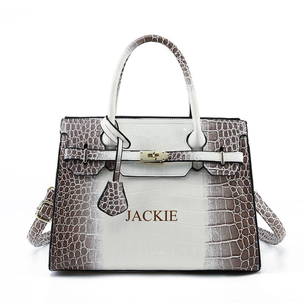 Crocodile Platinum Crossbody Bag | You Fake Like This Birkin