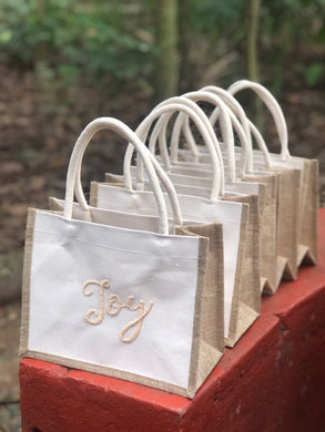 Embroidered Linen Tote - Travellers Hat Boutique