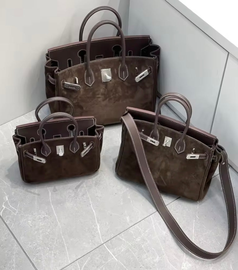 Birkin Suede Handbag