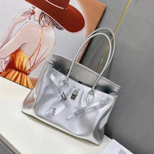 Charger l&#39;image dans la galerie, 35cm Gold Genuine Leather Wirkin Handbag
