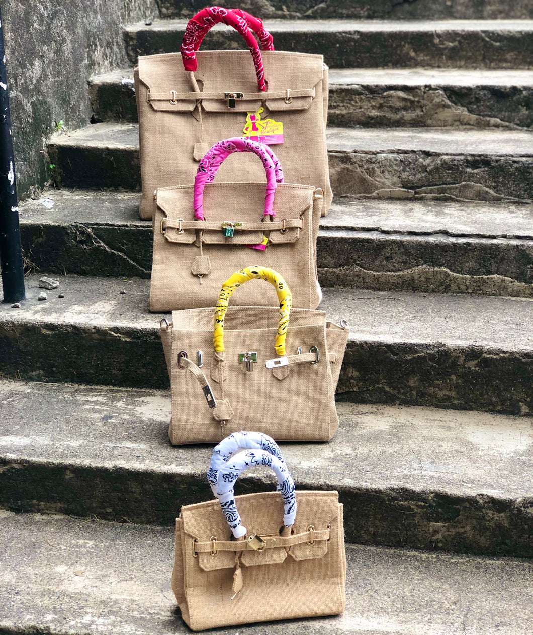 Birkin Style Jute Bag