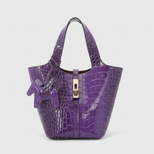 Carregar imagem no visualizador da galeria, Purple crocodile-embossed handbag
