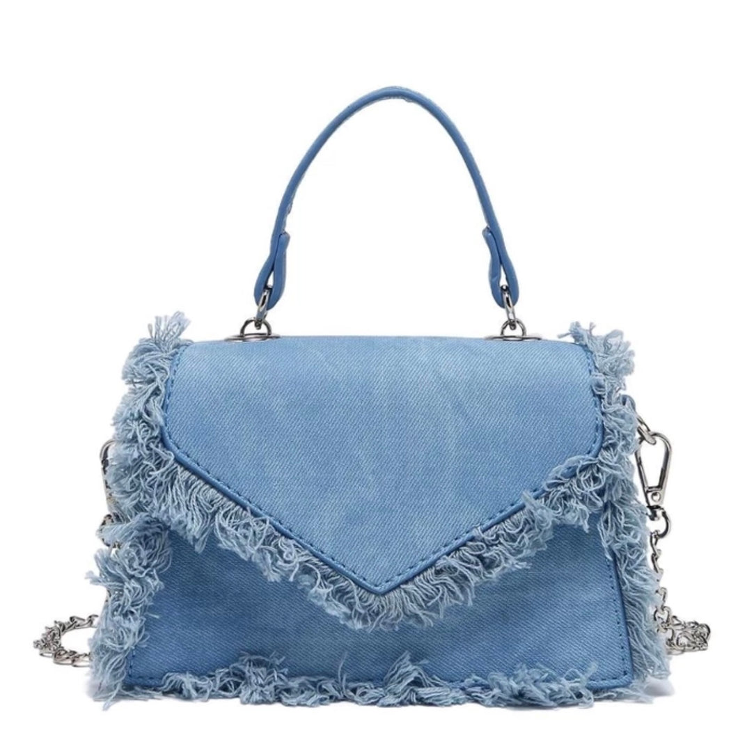 Denim Tassel Handbag