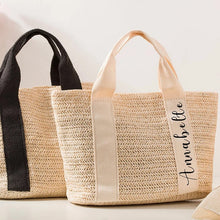 Load image into Gallery viewer, Personalized Boho Straw Bag
