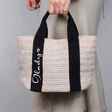 Load image into Gallery viewer, Personalized Boho Straw Bag
