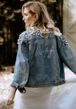 Load image into Gallery viewer, Bride Beaded Denim Jacket | Custom Embroidery
