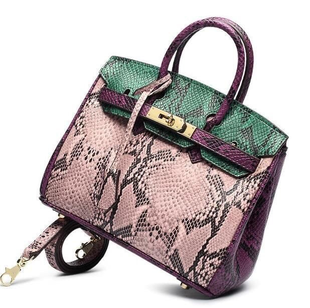 Snake Skin Pattern Genuine Leather Bag