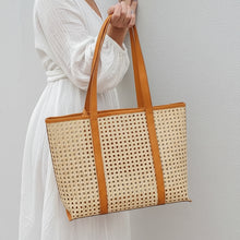 Load image into Gallery viewer, Solihiya Cane Genuine Leather Tote

