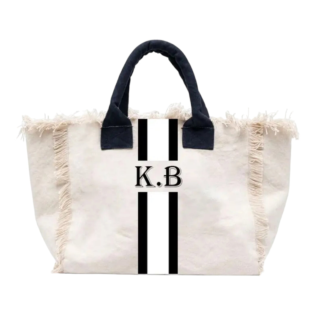 Monogram Fringed Tote