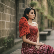 Load image into Gallery viewer, Filipiniana Red Lazer Weave Set
