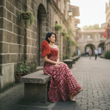 Load image into Gallery viewer, Filipiniana Red Lazer Weave Set
