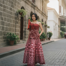 Load image into Gallery viewer, Filipiniana Red Lazer Weave Set
