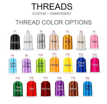 Lade das Bild in den Galerie-Viewer, Thread color options for customizing oversized straw sun hat from Travellers Hat Boutique
