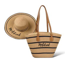 Lataa kuva Galleria-katseluun, Straw Bag &amp; Hat Set
