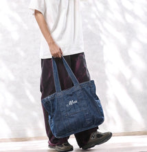 Load image into Gallery viewer, Personalized Denim Tote Bag
