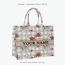 Load image into Gallery viewer, Custom Stripe Canvas Tote Bag
