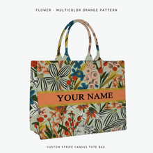 Load image into Gallery viewer, Custom Stripe Canvas Tote Bag
