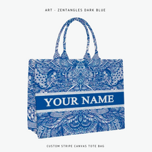 Load image into Gallery viewer, Custom Stripe Canvas Tote Bag
