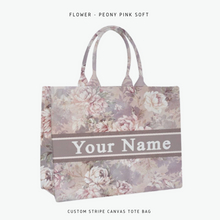 Load image into Gallery viewer, Custom Stripe Canvas Tote Bag
