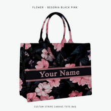 Load image into Gallery viewer, Custom Stripe Canvas Tote Bag
