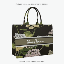 Load image into Gallery viewer, Custom Stripe Canvas Tote Bag
