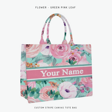 Load image into Gallery viewer, Custom Stripe Canvas Tote Bag
