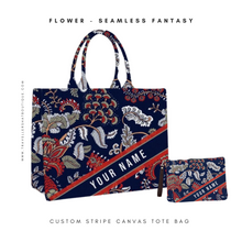 Load image into Gallery viewer, Custom Stripe Canvas Tote Bag
