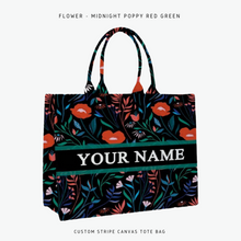 Load image into Gallery viewer, Custom Stripe Canvas Tote Bag
