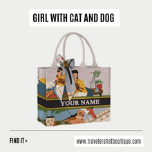 Load image into Gallery viewer, Custom Stripe Canvas Tote Bag
