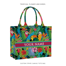 Load image into Gallery viewer, Custom Stripe Canvas Tote Bag
