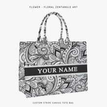 Load image into Gallery viewer, Custom Stripe Canvas Tote Bag
