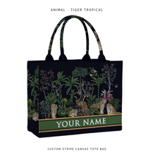 Load image into Gallery viewer, Custom Stripe Canvas Tote Bag
