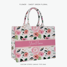 Load image into Gallery viewer, Custom Stripe Canvas Tote Bag
