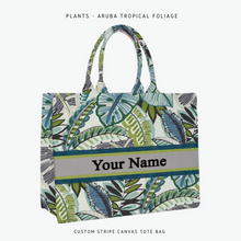 Load image into Gallery viewer, Custom Stripe Canvas Tote Bag
