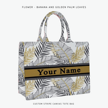 Load image into Gallery viewer, Custom Stripe Canvas Tote Bag
