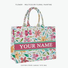 Load image into Gallery viewer, Custom Stripe Canvas Tote Bag
