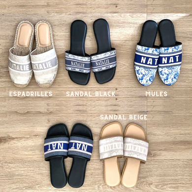 Custom Striped Sandals - Travellers Hat Boutique