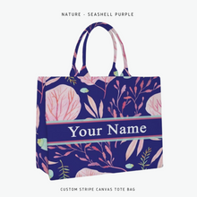 Load image into Gallery viewer, Custom Stripe Canvas Tote Bag
