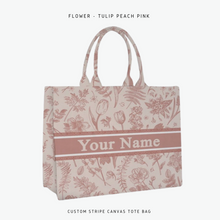 Load image into Gallery viewer, Custom Stripe Canvas Tote Bag
