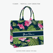 Load image into Gallery viewer, Custom Stripe Canvas Tote Bag
