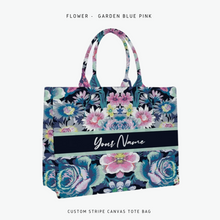 Load image into Gallery viewer, Custom Stripe Canvas Tote Bag
