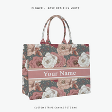 Load image into Gallery viewer, Custom Stripe Canvas Tote Bag
