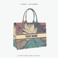 Load image into Gallery viewer, Custom Stripe Canvas Tote Bag
