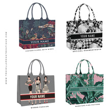 Load image into Gallery viewer, Custom Stripe Canvas Tote Bag
