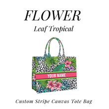 Load image into Gallery viewer, Custom Stripe Canvas Tote Bag
