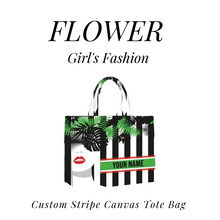 Load image into Gallery viewer, Custom Stripe Canvas Tote Bag
