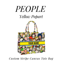 Load image into Gallery viewer, Custom Stripe Canvas Tote Bag
